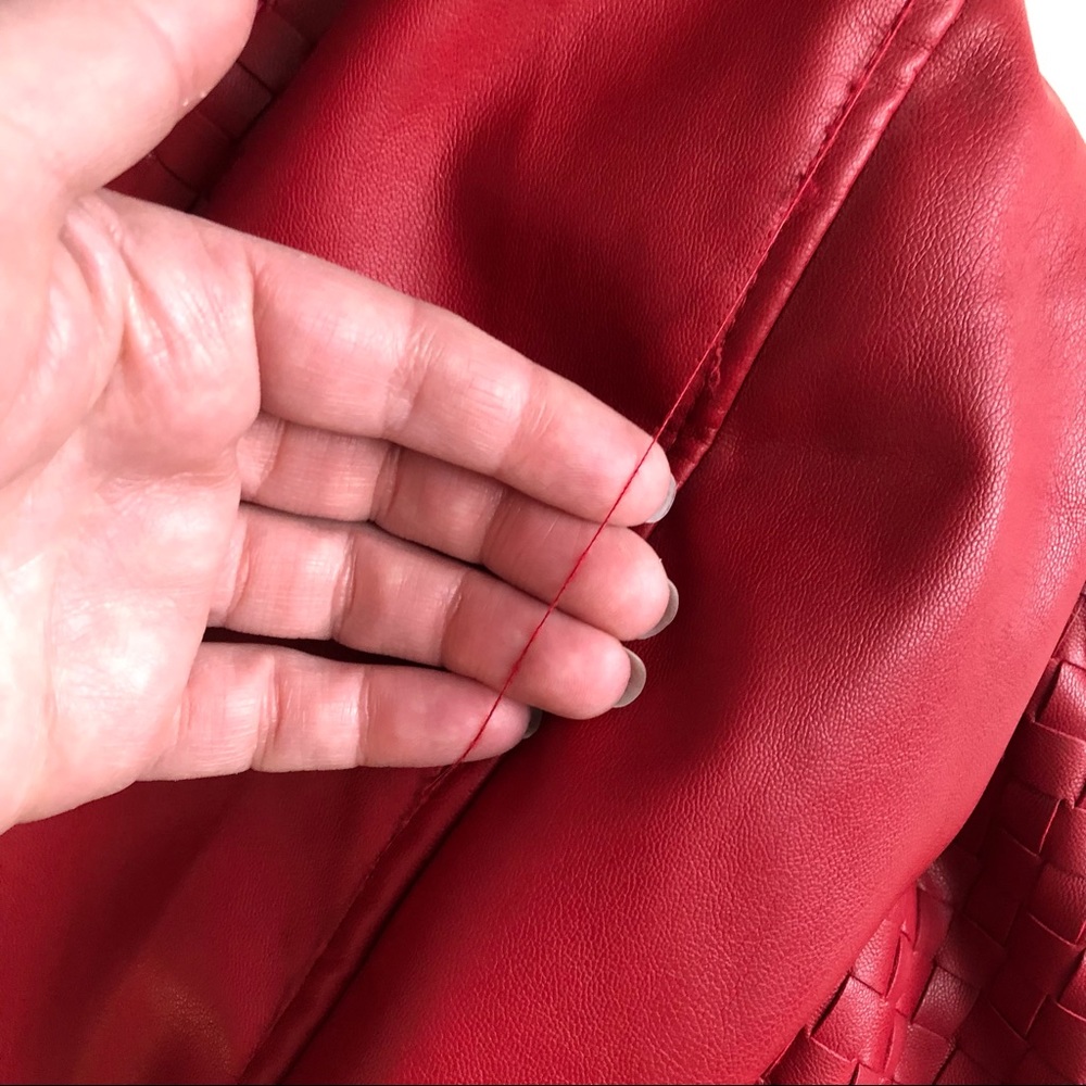 Colleen Lopez Faux Leather Woven Jacket - Picture 13 of 14